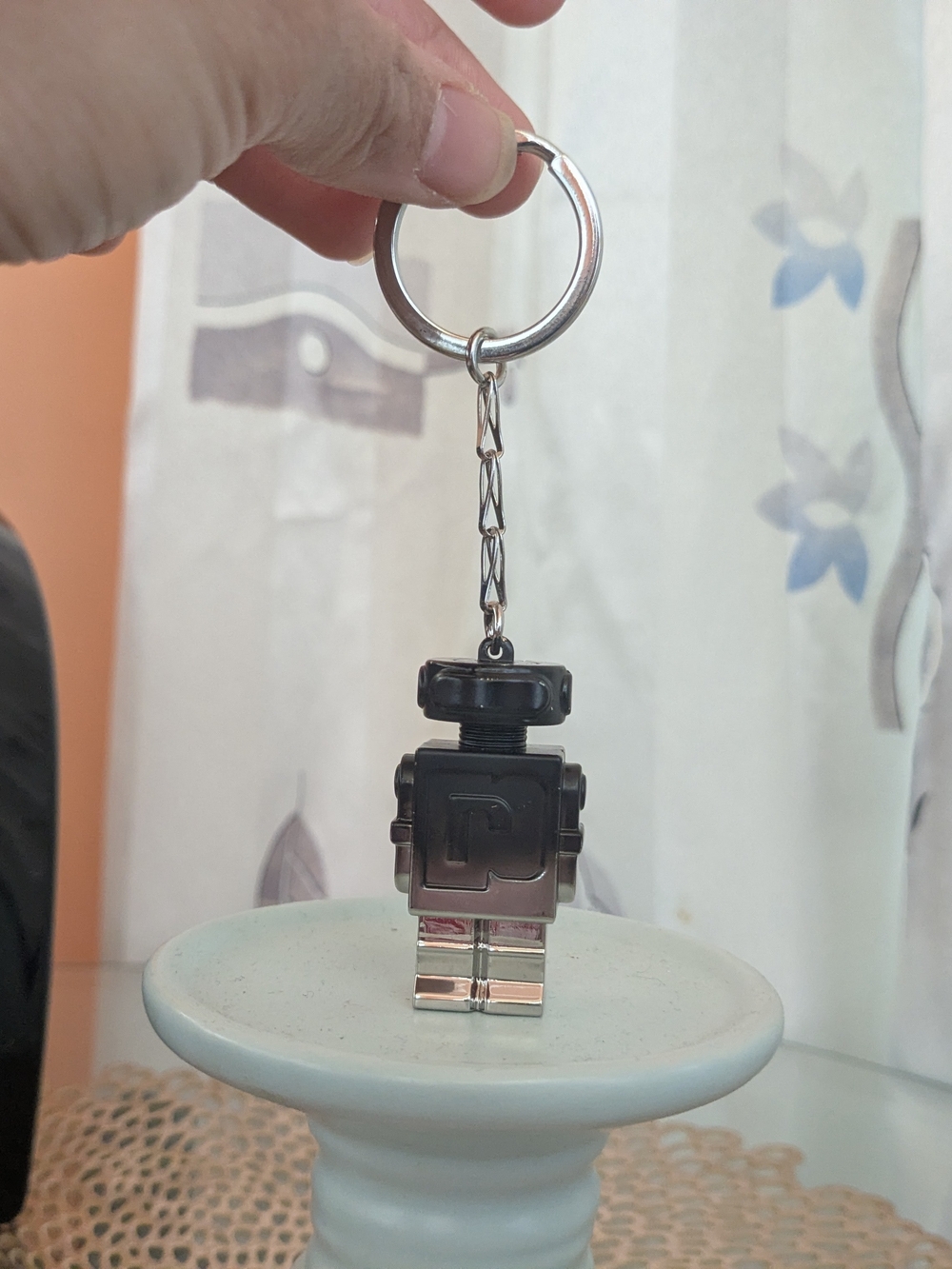 Paco Rabanne Keychain - Black and Silver